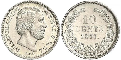 10 Цент Королевство Нидерланды (1815 - ) Серебро Виллем III
