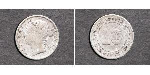 10 Цент Стрейтс-Сетлментс (1826 - 1946) Серебро Виктория (1819 - 1901)