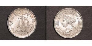 10 Цент Шри-Ланка (1948 - ) Серебро Виктория (1819 - 1901)