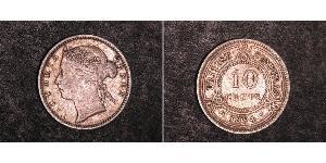 10 Цент Британский Гондурас (1862-1981) Срібло Вікторія (1819 - 1901)