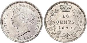 10 Цент Канада Срібло Вікторія (1819 - 1901)