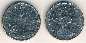 10 Цент Канада Срібло Єлизавета II (1926-2022)