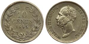 10 Цент Королівство Нідерланди (1815 - ) Срібло 