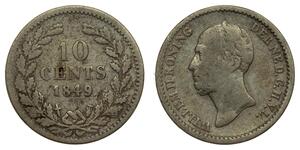 10 Цент Королівство Нідерланди (1815 - ) Срібло 