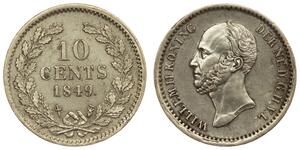 10 Цент Королівство Нідерланди (1815 - ) Срібло 