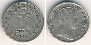 10 Цент Шрі-Ланка (1948 - ) Срібло 