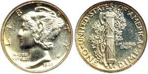 10 Цент / 1 Дайм США (1776 - ) Мідь/Срібло 