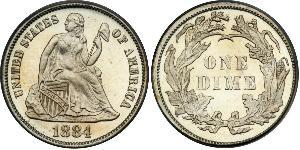 10 Цент / 1 Дайм США (1776 - ) Мідь/Срібло 