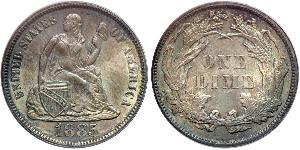 10 Цент / 1 Дайм США (1776 - ) Мідь/Срібло 