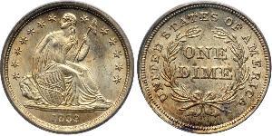 10 Цент / 1 Дайм США (1776 - ) Мідь/Срібло 
