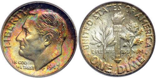 10 Цент / 1 Дайм США (1776 - ) Серебро 