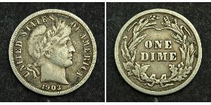 10 Цент / 1 Дайм США (1776 - ) Серебро/Медь 