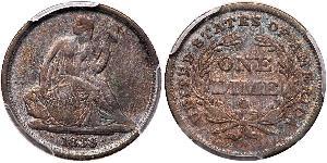 10 Цент / 1 Дайм США (1776 - ) Серебро/Медь 
