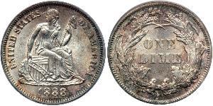 10 Цент / 1 Дайм США (1776 - ) Серебро/Медь 