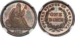 10 Цент / 1 Дайм США (1776 - ) Серебро/Медь 