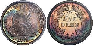 10 Цент / 1 Дайм США (1776 - ) Серебро/Медь 