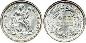 10 Цент / 1 Дайм США (1776 - ) Серебро/Медь 