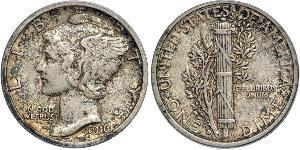 10 Цент / 1 Дайм США (1776 - ) Серебро/Медь 