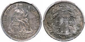 10 Цент / 1 Дайм США (1776 - ) Серебро/Медь 