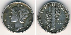 10 Цент / 1 Дайм США (1776 - ) Серебро/Медь 