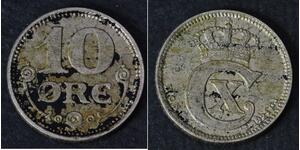 10 Эре Дания  Кристиан X (король Дании) (1870 - 1947)