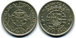 10 Эскудо Portuguese Angola (1575-1975) / Португалия Серебро 