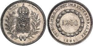 1200 Рейс Бразильська імперія (1822-1889) Срібло 
