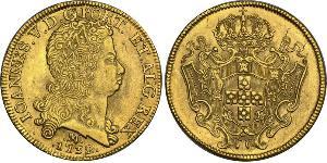 12800 Reis Brasil Oro Juan V de Portugal (1689-1750)