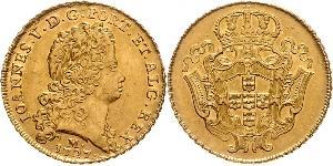 12800 Reis Brasil Oro Juan V de Portugal (1689-1750)
