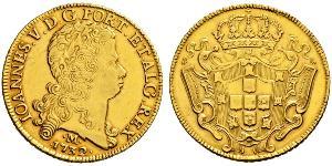 12800 Reis Brasile Oro Giovanni V del Portogallo (1689-1750)