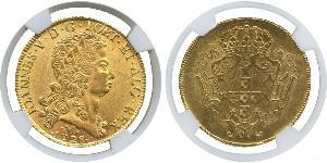 12800 Reis Brasile Oro Giovanni V del Portogallo (1689-1750)