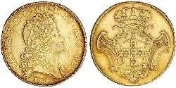 12800 Reis Regno del Portogallo (1139-1910) Oro Giovanni V del Portogallo (1689-1750)