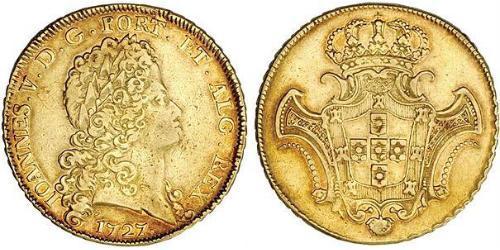 12800 Reis Reino de Portugal (1139-1910) Oro Juan V de Portugal (1689-1750)