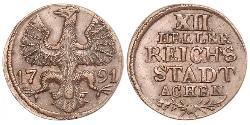 12 Heller Free Imperial City of Aachen (1306 - 1801) Copper 