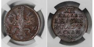 12 Heller Reichsstadt Aachen (1306 - 1801) Kupfer 
