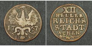 12 Heller Free Imperial City of Aachen (1306 - 1801) 銅 