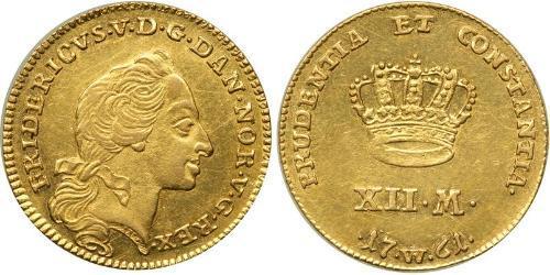 12 Mark Denmark-Norway (1536-1814) 金 弗雷德里克五世 (1723 - 1766)