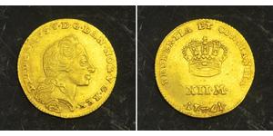 12 Марка Датське-норвежське королівство (1536-1814) Золото Фредерик V (король Дании) (1723 - 1766)