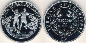 15000000 Lira Turquie (1923 - ) Argent 