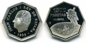 1500 Peseta Regno di Spagna (1976 - ) Argento 