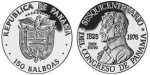 150 Balboa Panamá Platino 