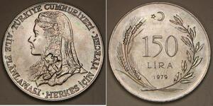150 Lira Turquie (1923 - ) Argent 