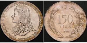 150 Lira Turquía (1923 - ) Plata 