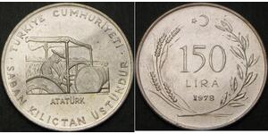 150 Lira Turquía (1923 - ) Plata 