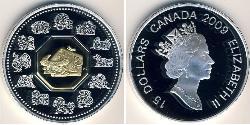 15 Dólar Canadá Plata 