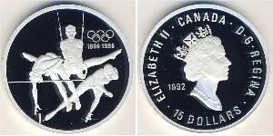 15 Dólar Canadá Plata 