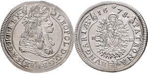 15 Kreuzer Royaume de Hongrie (1000-1918) Argent Léopold Ier de Habsbourg(1640-1705)