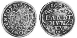 15 Kreuzer Ducato di Baviera (907 - 1623) Argento Massimiliano I di Baviera (elettore)(1573 – 1651)