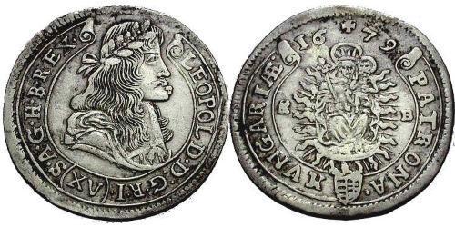 15 Kreuzer Reino de Hungría (1000-1918) Plata Leopoldo I de Habsburgo(1640-1705)