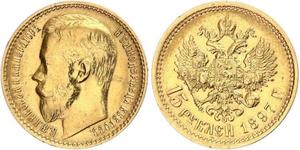 15 Ruble 俄罗斯帝国 (1721 - 1917) 金 尼古拉二世 (俄罗斯) (1868-1918)